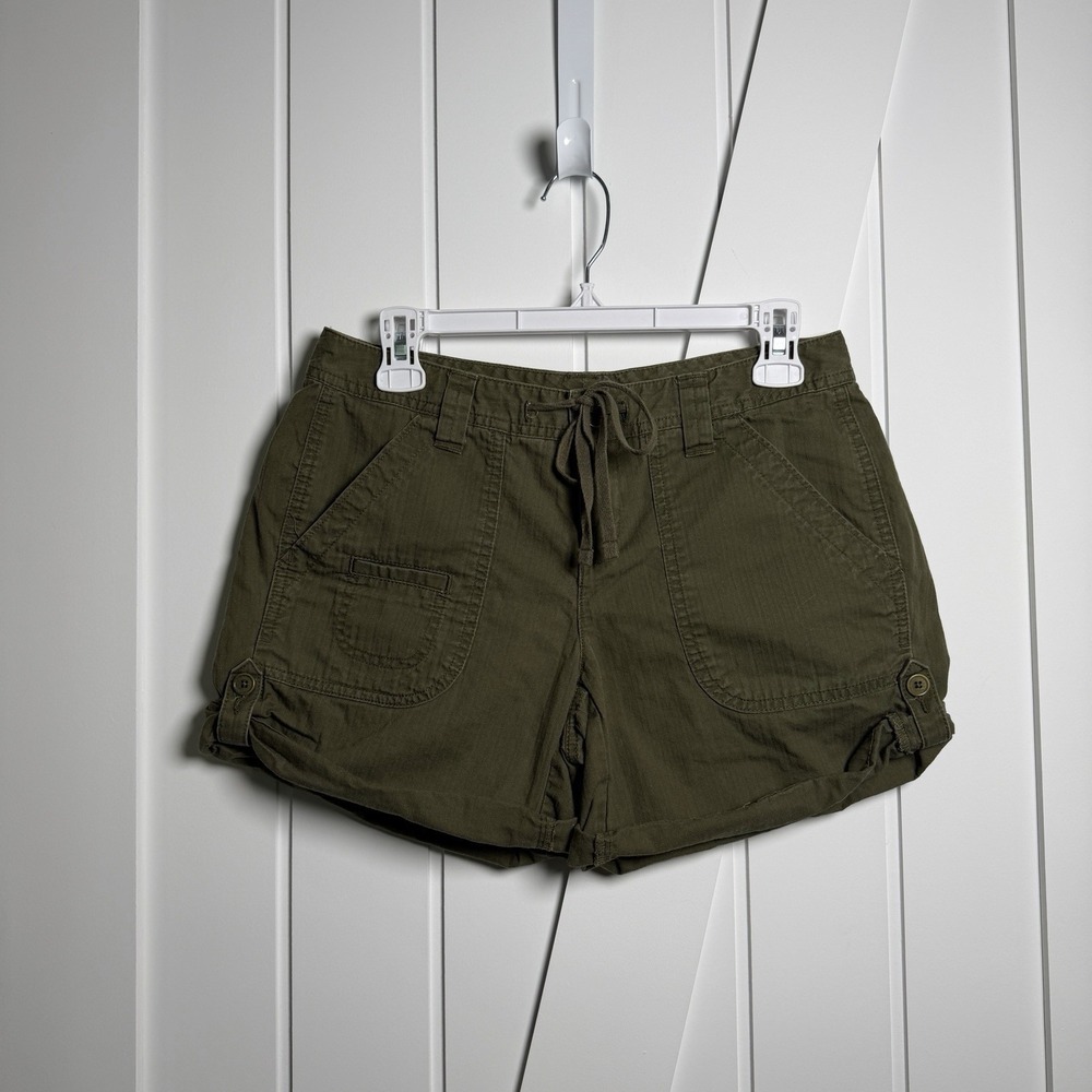 Tommy Hilfiger green cargo Shorts Women's Size 4 100% Cotton Utility Gorpcore